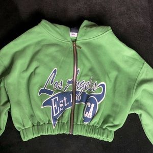 Green Los Angeles cropped Adika sweatshirt